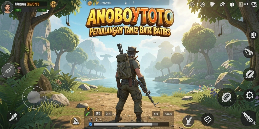 Tampilan gameplay ANOBOYTOTO di dunia terbuka yang luas dan penuh petualangan.