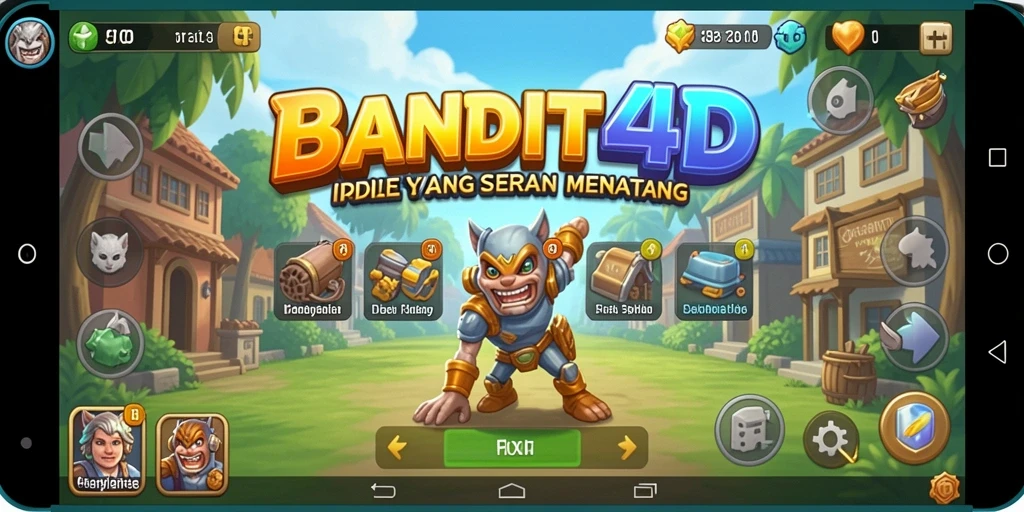 Screenshot menunjukkan aksi seru dalam game Idle BANDIT4D.