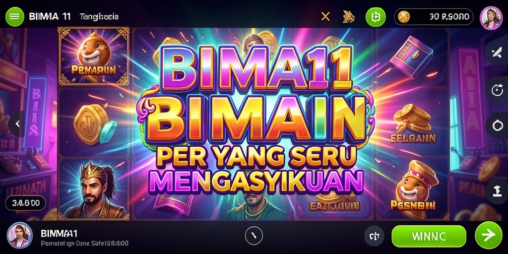 Tampilan gameplay utama BIMA11 yang seru dan penuh warna.