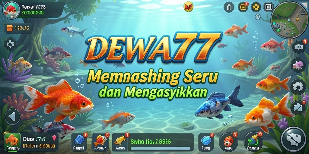 Tampilan gameplay seru dalam DEWA777 yang menampilkan aksi memancing.