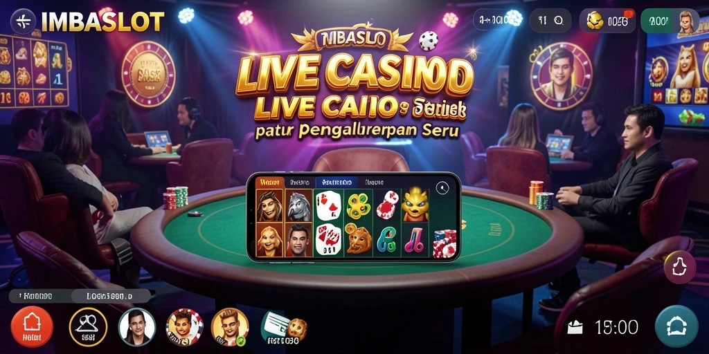 Tampilan seru gameplay Live Casino IMBASLOT yang mendebarkan.