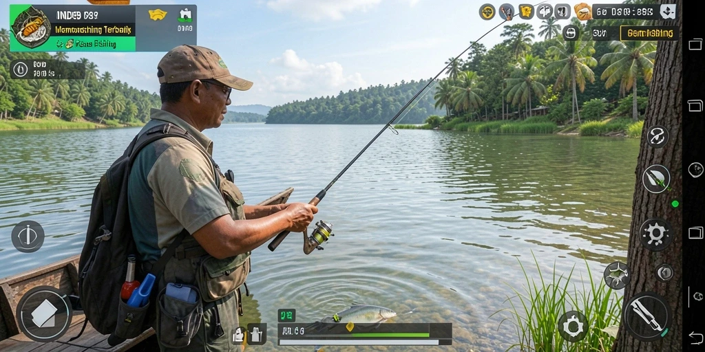 Tampilan gameplay IND89 dengan suasana memancing yang memukau.