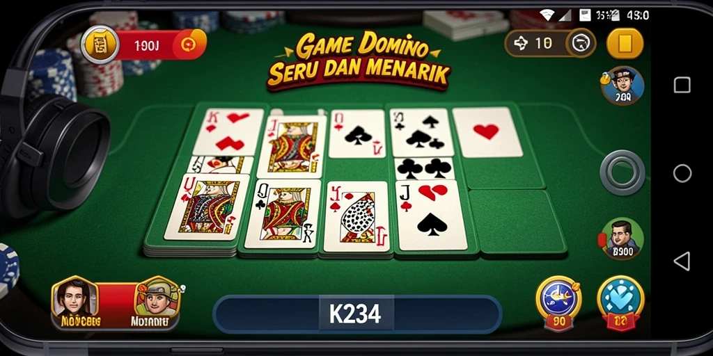 Tangkapan layar gameplay K234 yang menampilkan suasana bermain domino yang seru.