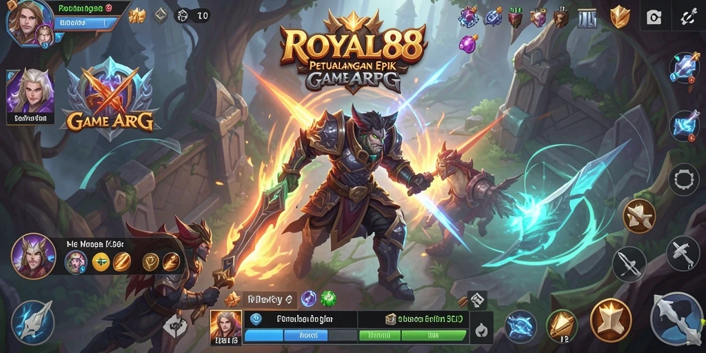 Tampilan gameplay mendebarkan di dunia fantasi ROYAL88.