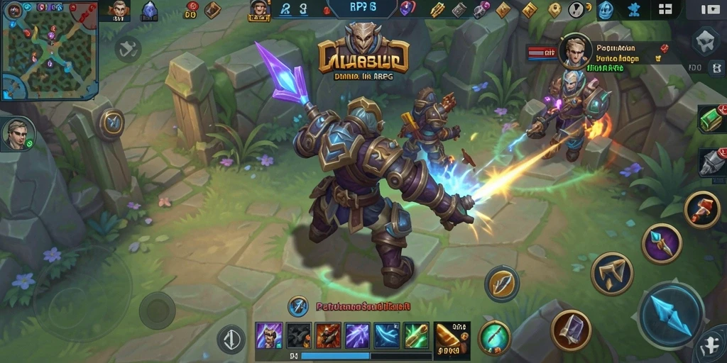 Screenshot utama RP8 menampilkan aksi pertarungan seru dalam gameplay ARPG.