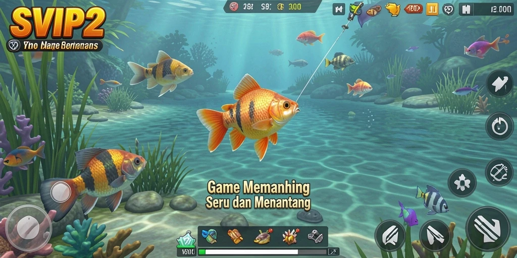 Tampilan gameplay SVIP2 yang menarik dengan aksi memancing seru.