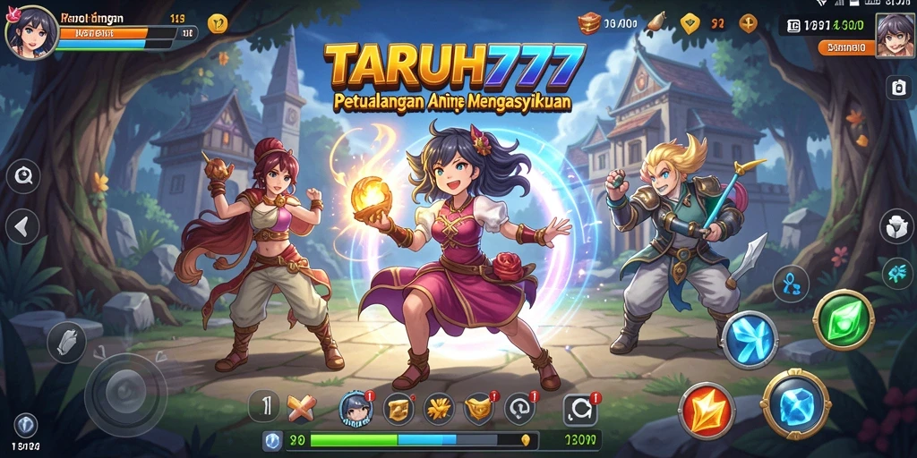 Tampilan gameplay yang mengagumkan dari TARUH777, penuh aksi dan karakter Anime.